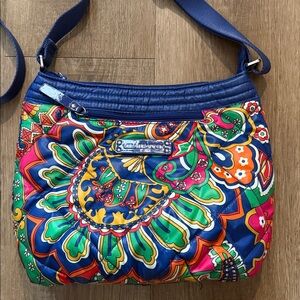 Vera Bradley Patterned Royal Blue Quilted Crossbody Bag